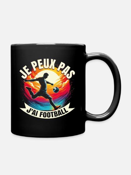 Gifts football I can't I have football humor foot - Full Colour Mug - black