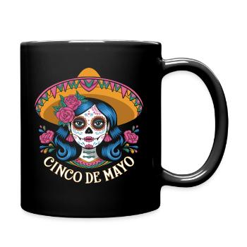Cinco de Mayo Sugar Skull Mexican Fiesta - Full Colour Mug - black - Right