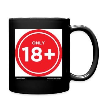 Nur für Erwachsene 18+ Design - Tasse einfarbig - Schwarz - Rechts