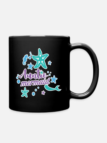 Auntie Mermaid - Full Colour Mug - black