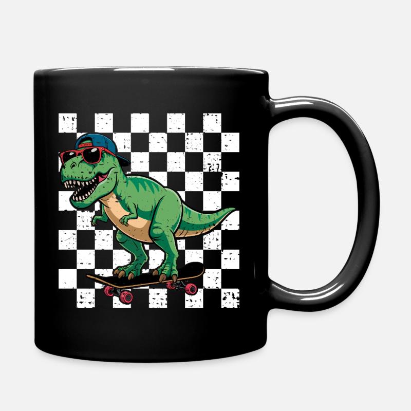 Dinosaurier Trex Skateboarding Cooler T-Rex - Tasse einfarbig - Schwarz