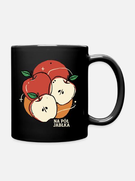 Half an apple - Full Colour Mug - black