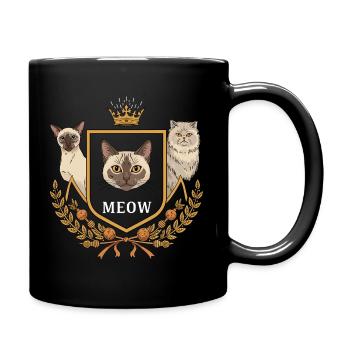 Royal Cat Coat of Arms - Full Colour Mug - black - Right