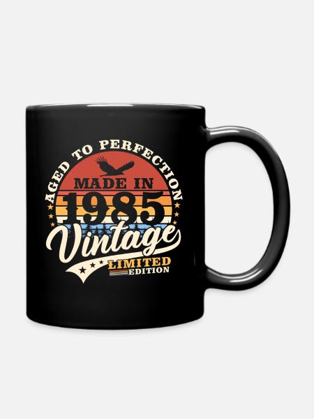 1985 Jahrgang Vintage Geburtstag Retro Geschenk - Tasse einfarbig - Schwarz