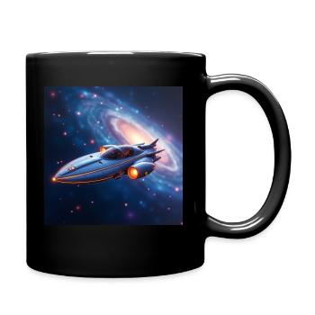 Flux Raumschiff - Tasse einfarbig - Schwarz - Rechts