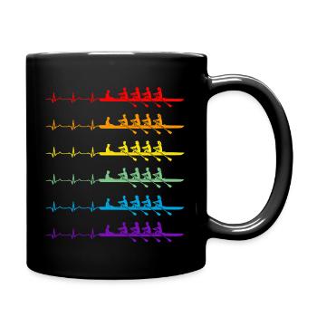 Aviron Heartbeat Quatre Couleurs Arc-en-ciel - Mug uni - noir - Droite