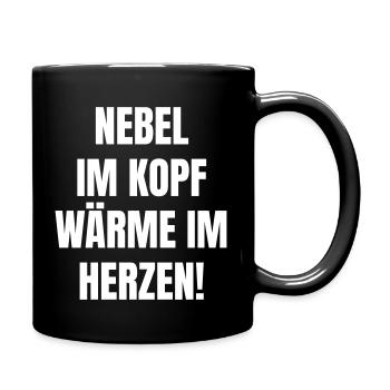 Fog in the head, warmth in the heart! - Full Colour Mug - black - Right