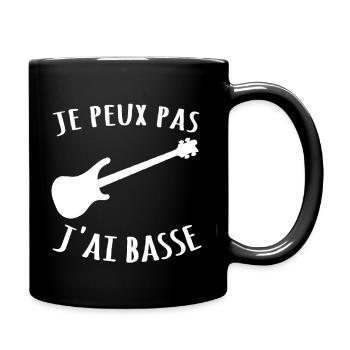 je peux pas j'ai basse guitare - Mug uni - noir - Droite