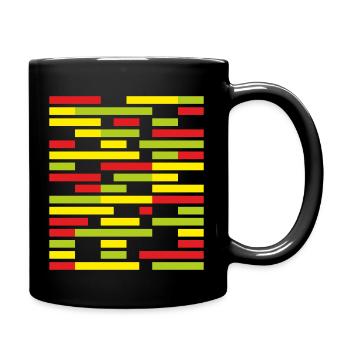 bunte Streifen geometrie wasser abstrakt streifen - Tasse einfarbig - Schwarz - Rechts