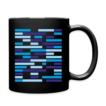 Wasser Meer abstrakt Streifen blau maritim - Tasse einfarbig - Schwarz - Rechts