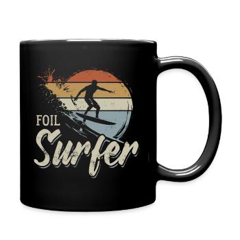 Foil Surfer - Welle - Surfer - Geschenk - Tasse einfarbig - Schwarz - Rechts