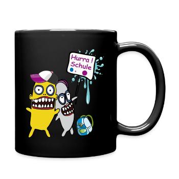 Schule Schulkind - Tasse einfarbig - Schwarz - Rechts