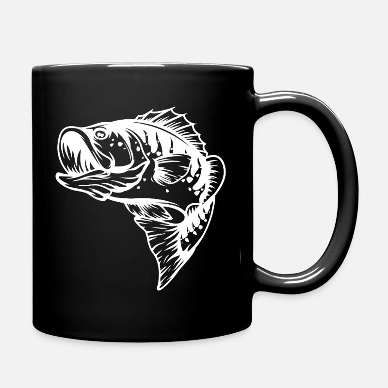 Detaillierte Fischskelett-Illustration - Tasse einfarbig - Schwarz