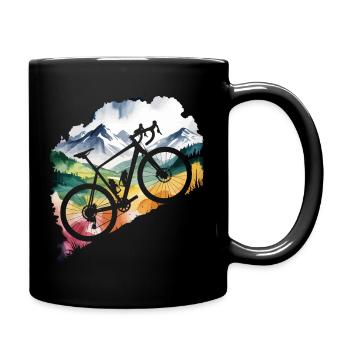 Mountain Biking Adventure Scene - Full Colour Mug - black - Right