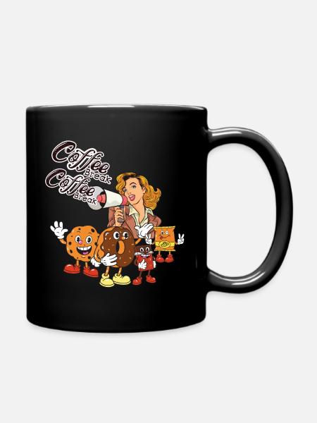 Coffee Break – Retro style and cute cookies - Full Colour Mug - black