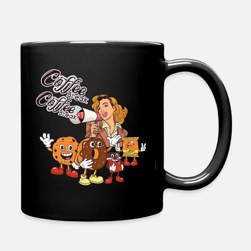 Pause-café – Style rétro et biscuits mignons - Mug uni - noir