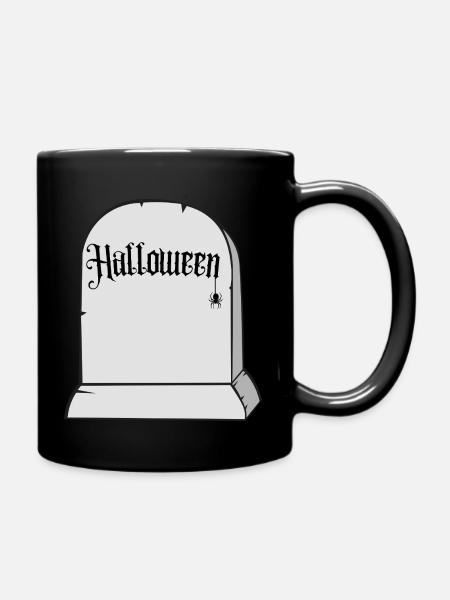 Halloween Grabstein Design - Tasse einfarbig - Schwarz