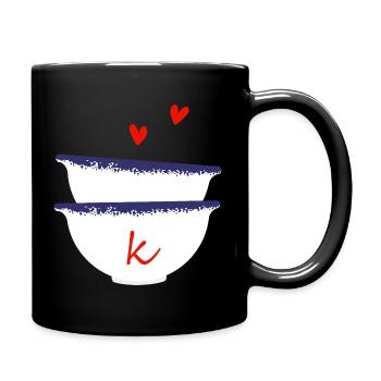 Lettre k bols breton - Mug uni - noir - Droite