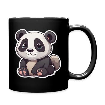 Cute panda with big eyes - Full Colour Mug - black - Right