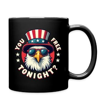 Du bist heute Abend frei, Adler, 4. Juli - Tasse einfarbig - Schwarz - Rechts