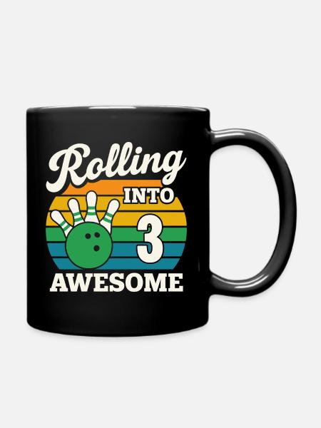Rolling Into 3 Birthday Design - Tasse einfarbig - Schwarz