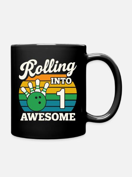Bowling bis zum 1. Geburtstag - Tasse einfarbig - Schwarz