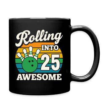 Rolling Into 25 with Retro Vibe - Full Colour Mug - black - Right