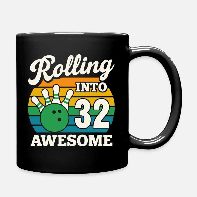 Retro Bowling 32e anniversaire Design - Mug uni - noir