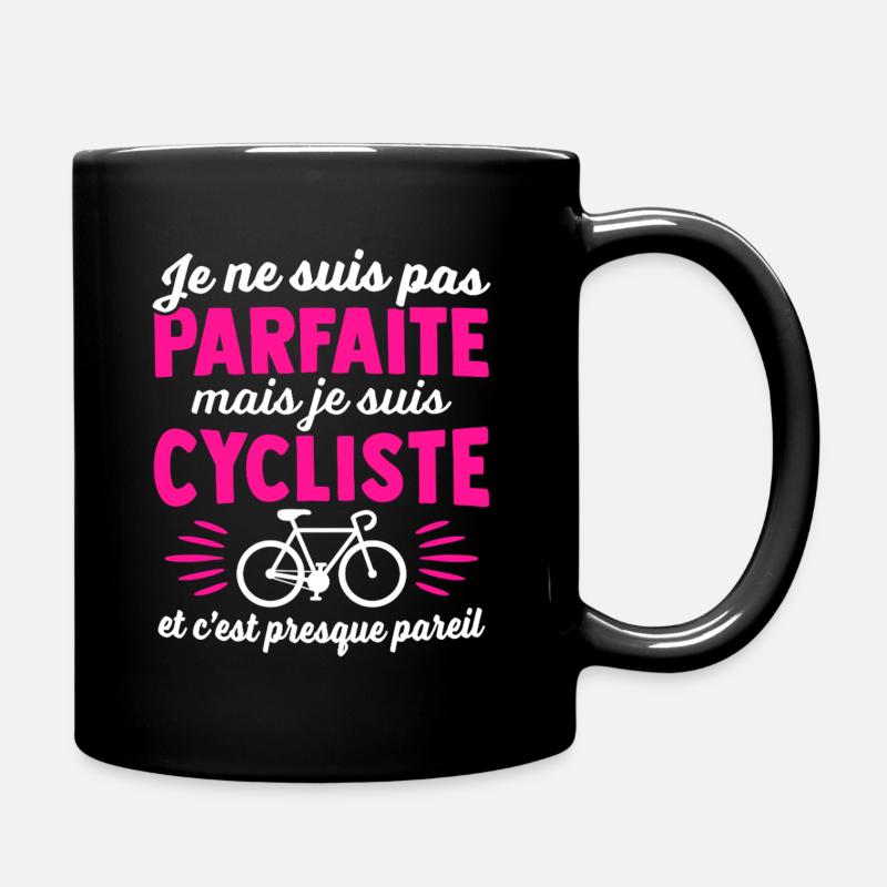 je suis une cycliste et c'est presque pareil - Mug uni - noir