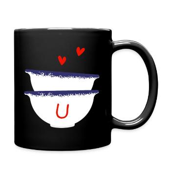 Lettre u bols breton - Mug uni - noir - Droite