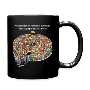 Bürokratie-Labyrinth - Tasse einfarbig - Schwarz - Rechts
