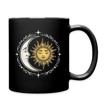 Spiritualité mystique du soleil et de la lune, yoga, art - Mug uni - noir - Droite