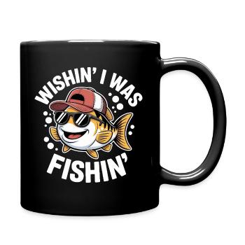 Poisson rieur avec lunettes de soleil et chapeau - Mug uni - noir - Droite