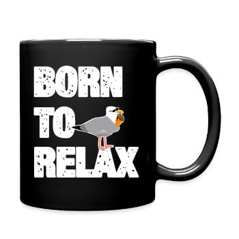 Born to Relax Möwe - Tasse einfarbig - Schwarz - Rechts
