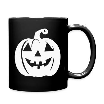 Gruselige Kürbismotive für Halloween - Tasse einfarbig - Schwarz - Rechts