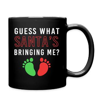 Werdender Papa werdende Väter Weihnachten - Tasse einfarbig - Schwarz - Rechts