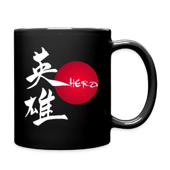 Le mot héros en japonais (blanc) - Mug uni - noir - Droite