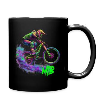 Neon-MTB-Biker - Tasse einfarbig - Schwarz - Rechts