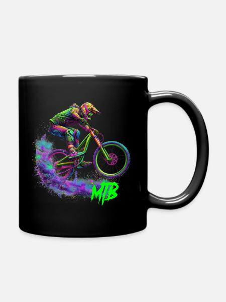 Neon-MTB-Biker - Tasse einfarbig - Schwarz