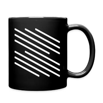 Minimalistisches Design mit diagonalem Linienmuster - Tasse einfarbig - Schwarz - Rechts