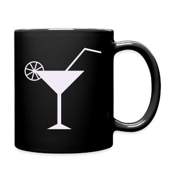 Design élégant de cocktail au citron - Mug uni - noir - Droite