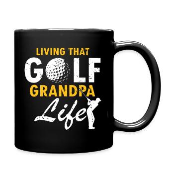 Living That Golf Grandpa Life Funny Senior Style - Full Colour Mug - black - Right