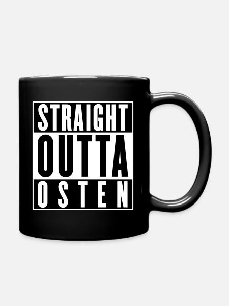 Straight outta east (colors changeable) - Full Colour Mug - black