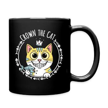 Crown the Cat: Regal Kitty - Full Colour Mug - black - Right
