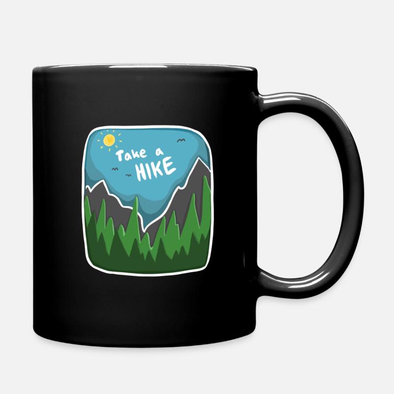 Take a Hike – Adventure & Hiking Design - Full Colour Mug - black