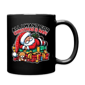 Santa Nap – Dreamlike Christmas Rest - Full Colour Mug - black - Right