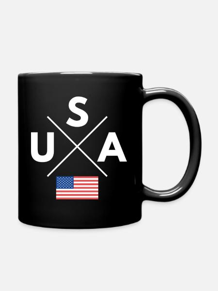 USA Cross Logo - Full Colour Mug - black