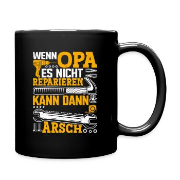 Grandpa Repairs Everything – Funny Tool T-Shirt - Full Colour Mug - black - Right
