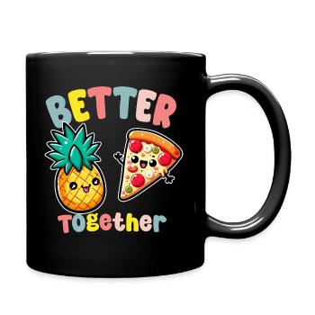 Better Together Ananas Pizza Kawaii - Mug uni - noir - Droite
