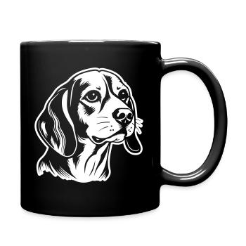 Tête de chien Beagle - Mug uni - noir - Droite